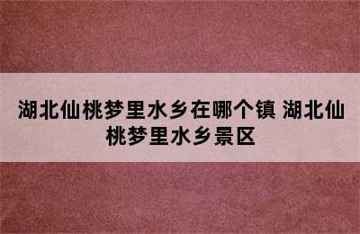 湖北仙桃梦里水乡在哪个镇 湖北仙桃梦里水乡景区